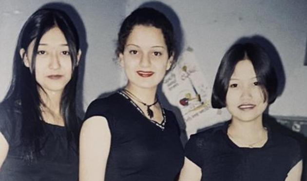 Kangana Ranaut with her roommates from boarding school.