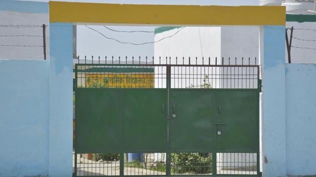 A view of a closed school amid the lockdown to check the spread of coronavirus, in Dasna, Ghaziabad.(Sakib Ali/HT File Photo)