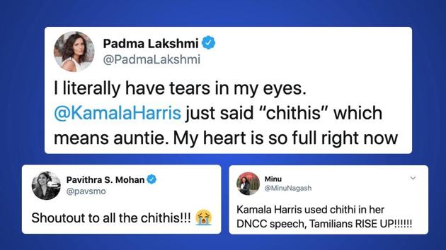 Kamala Harris Mentions Her Chithis In Her Democratic Convention Speech Twitter Can T Keep Calm Trending Hindustan Times