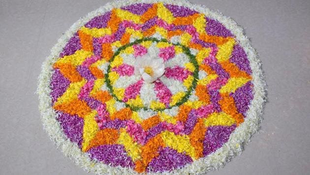 King Mahabali is traditionally welcomed with a carpet of flowers, popularly known as pookalam, in front of houses on Onam.(Pixabay) King Mahabali is traditionally welcomed with a carpet of flowers, popularly known as pookalam, in front of houses on Onam.(Pixabay)