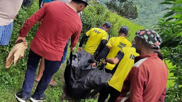 A woman was buried under the debris after a landslide in Pithoragarh district. (HT Photo) A woman was buried under the debris after a landslide in Pithoragarh district. (HT Photo)