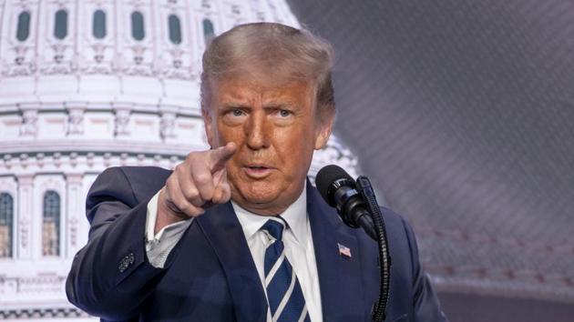 US President Donald Trump speaks at the 2020 Council for National Policy Meeting in Arlington, Virginia, US, on Friday, Aug. 21, 2020. (Bloomberg) US President Donald Trump speaks at the 2020 Council for National Policy Meeting in Arlington, Virginia, US, on Friday, Aug. 21, 2020. (Bloomberg)