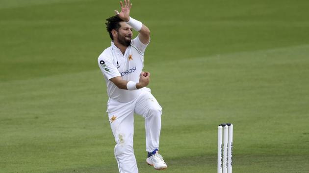 Pakistan's Yasir Shah bowls during the first day of the third cricket Test match between England and Pakistan. (AP)