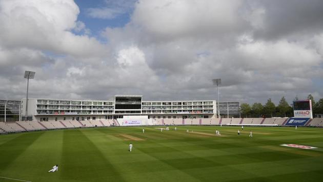 General view during the match. (REUTERS)