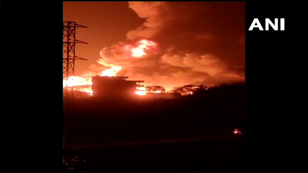 Seven fire tenders, including two from the Dundigal Airforce Academy, were pressed into service to extinguish the flames, a Fire Department official told PTI, adding the blaze has been brought under control. (ANI Photo)