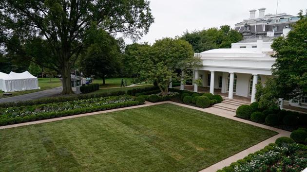 A general view of the renewed White House Rose Garden, from where first lady Melania Trump will address the Republican National Convention on August 25, during a media preview hosted by her office in Washington, D.C., U.S. August 22, 2020. (REUTERS/Erin Scott)