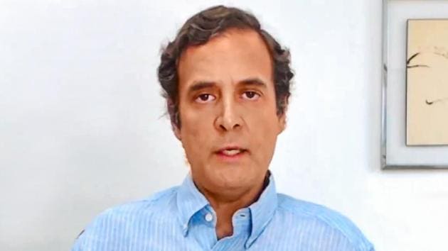 Congress leader Rahul Gandhi speaks in a video message.(PTI File Photo)