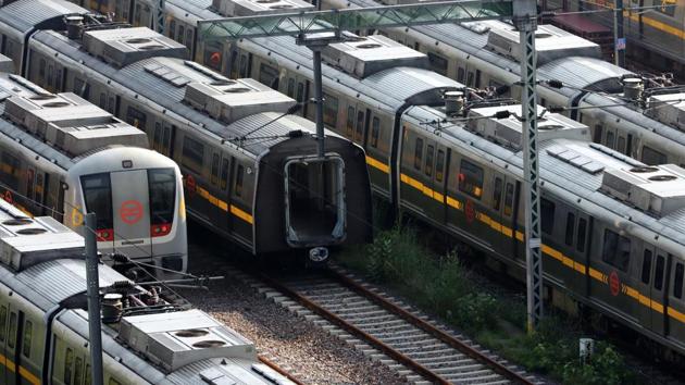 Metro services in Delhi have been suspended since March 22 due to the coronavirus outbreak.(Bloomberg file photo)