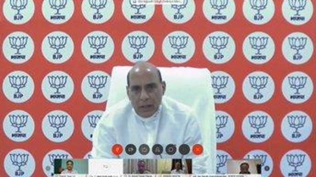 The defence minister also pointed out that a cabinet note on the new policy of the defence production department was ready and would be released next month. (Photo: @rajnathsingh) The defence minister also pointed out that a cabinet note on the new policy of the defence production department was ready and would be released next month. (Photo: @rajnathsingh)