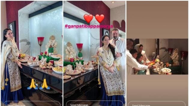 Maanayata Dutt shared clip from their home Ganapati Puja.