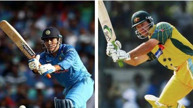File image of MS Dhoni and Ricky Ponting. (File) File image of MS Dhoni and Ricky Ponting. (File)