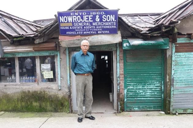 Parvez Nowrojee at the 160-year-old Nowrojee & Sons General Store in McLeodganj town of Himachal Pradesh. He is from the sixth generation of the Parsi family and has sold the property after it became financially unviable to manage.(HT Photo)