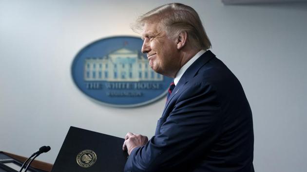 U.S. President Donald Trump at a news conference at the White House in Washington on Sunday. (Bloomberg Photo) U.S. President Donald Trump at a news conference at the White House in Washington on Sunday. (Bloomberg Photo)