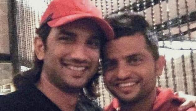 Suresh Raina poses with Sushant Singh Rajput.