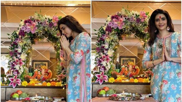 Karishma Tanna celebrated the festival at home.