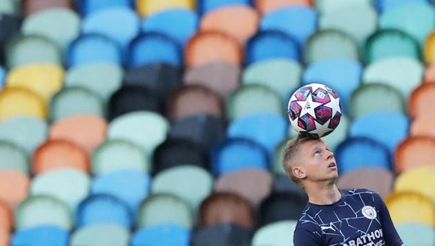 Soccer Football - Champions League Quarter Final - Manchester City v Olympique Lyonnais - Jose Alvalade Stadium, Lisbon, Portugal - August 15, 2020 Manchester City's Oleksandr Zinchenko during the warm up before the match, as play resumes behind closed doors following the outbreak of the coronavirus disease (COVID-19) Miguel A. Lopes/Pool via REUTERS (REUTERS) Soccer Football - Champions League Quarter Final - Manchester City v Olympique Lyonnais - Jose Alvalade Stadium, Lisbon, Portugal - August 15, 2020 Manchester City's Oleksandr Zinchenko during the warm up before the match, as play resumes behind closed doors following the outbreak of the coronavirus disease (COVID-19) Miguel A. Lopes/Pool via REUTERS (REUTERS)