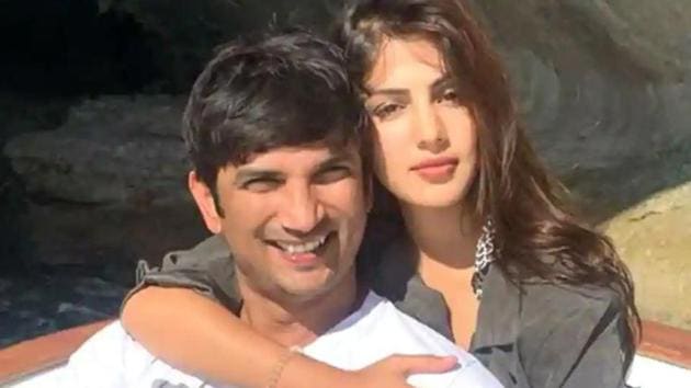 Rhea Chakraborty with Sushant Singh Rajput, who died on June 14.