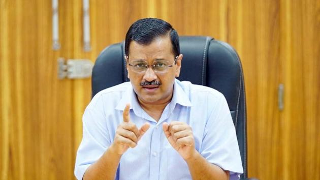 Delhi chief minister Arvind Kejriwal addressed a press conference on the Covid-19 situation in the national capital on Wednesday.(ANI Photo)
