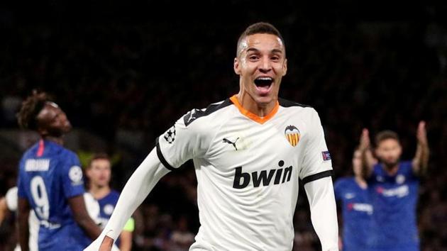 FILE PHOTO: Soccer Football - Champions League - Group H - Chelsea v Valencia - Stamford Bridge, London, Britain - September 17, 2019 Valencia's Rodrigo Moreno celebrates scoring their first goal REUTERS/Hannah McKay/File Photo(REUTERS)