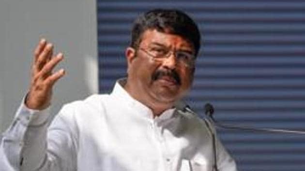 Minister Dharmendra Pradhan reviewed progress of the projects. (Sanket Wankhade/HT PHOTO) Minister Dharmendra Pradhan reviewed progress of the projects. (Sanket Wankhade/HT PHOTO)