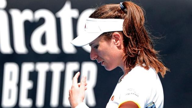 Tennis - Australian Open - First Round - Melbourne Park, Melbourne, Australia - January 21, 2020 - Britain’s Johanna Konta reacts during the match against Tunisia’s Ons Jabeur. REUTERS/Ciro De Luca(REUTERS)