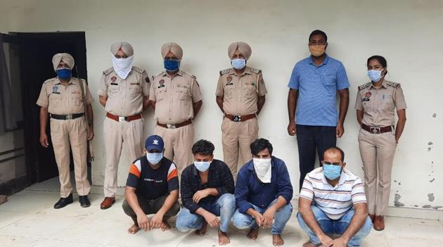 The accused in Gurdaspur police custody on Thursday.(HT Photo)