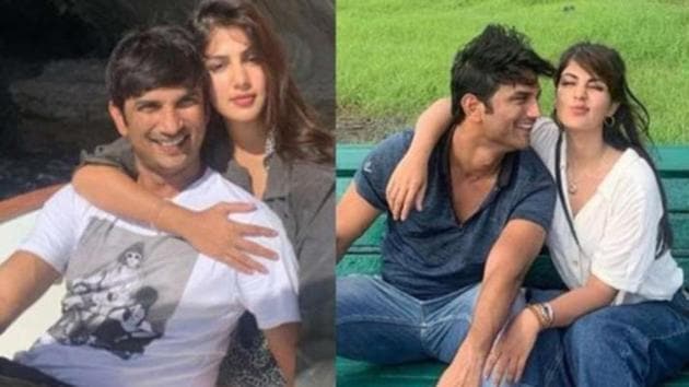 Sushant Singh Rajput with Rhea Chakraborty.