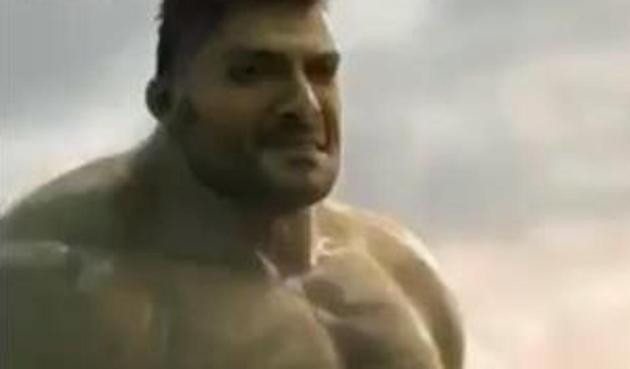 Ali Fazal as the Hulk in a fanmade video.