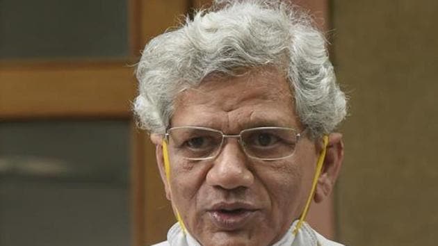 Sitaram Yechury also addressed Janata Parliament’s concluding session.(PTI Photo)