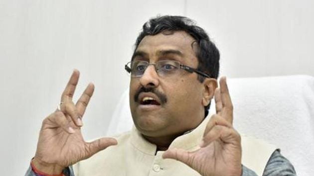 National General Secretary of the Bharatiya Janata Party, Ram Madhav, will be in Kashmir on a day long visit on Thursday.(Saumya Khandelwal/HT PHOTO)