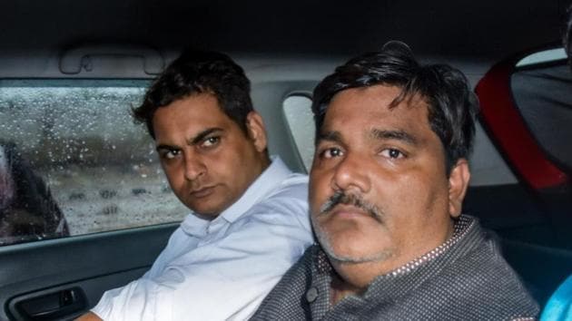 Suspended AAP councillor Tahir Hussain (right) is accused of being involved in the Delhi riots that took place in February.(PTI) Suspended AAP councillor Tahir Hussain (right) is accused of being involved in the Delhi riots that took place in February.(PTI)