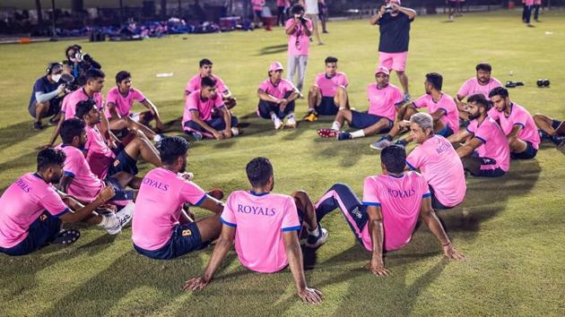 Players of Rajasthan Royals during their training session. (Image Credit: Rajasthan Royals) Players of Rajasthan Royals during their training session. (Image Credit: Rajasthan Royals)