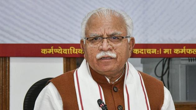 Haryana chief minister Manohar Lal Khattar.(FILE PHOTO) Haryana chief minister Manohar Lal Khattar.(FILE PHOTO)