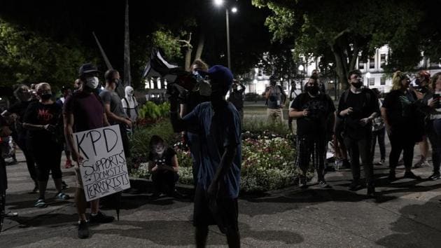 The shooting of Blake Sunday night reignited protests in several US cities over the police killings of Black men.(AP Photo)
