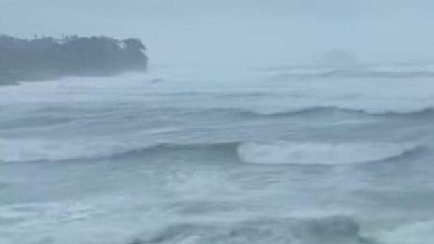 Strong waves caused by Typhoon Bavi are seen on Jeju Island, South Korea.(via REUTERS)