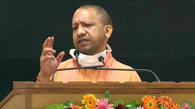 Uttar Pradesh chief minister Yogi Adityanath has asked district authorities in the state to not allow religious programmes.(ANI Photo)