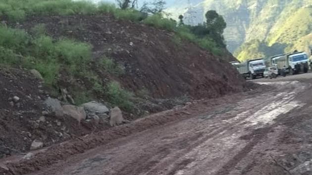 The Dalwas stretch has been partially restored to give passage to stranded vehicles. (Sourced Photo) The Dalwas stretch has been partially restored to give passage to stranded vehicles. (Sourced Photo)