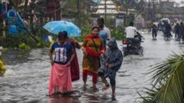 The SRC said a total of 45 medical and 42 veterinary, 14 NDRF, 17 ODRAF, 22 Fire Services teams and 254 boats have been deployed in the affected areas to rescue people as 107 roads were cut off and 32 river embankments breached in five districts.(PTI PHOTO.)