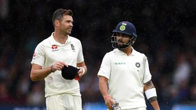 James Anderson of England and India captain Virat Kohli(Getty Images)