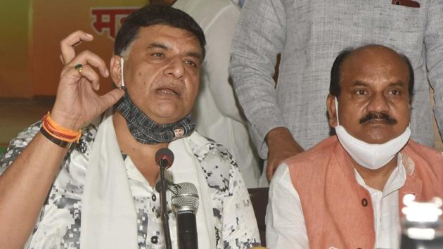 All India Congress Committee (AICC) secretary in charge for Bihar, Ajay Kapoor (L) addressing a press conference on upcoming assembly elections at state headquarters in Patna. (Photo by Parwaz Khan / Hindustan Times) All India Congress Committee (AICC) secretary in charge for Bihar, Ajay Kapoor (L) addressing a press conference on upcoming assembly elections at state headquarters in Patna. (Photo by Parwaz Khan / Hindustan Times)