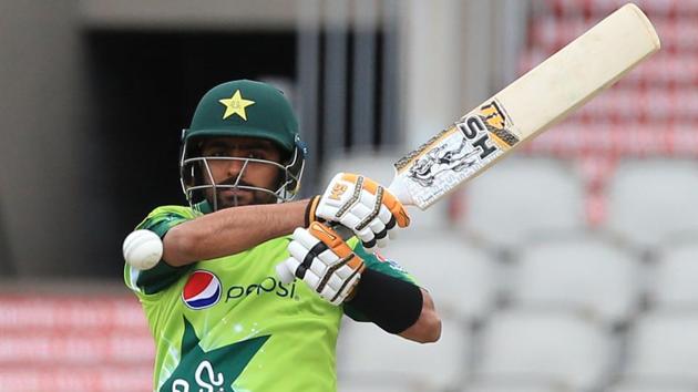 Cricket - Second T20 International - England v Pakistan - Emirates Old Trafford, Manchester, Britain - August 30, 2020 Pakistan's Babar Azam in action Lindsey Parnaby/Pool via REUTERS(REUTERS)