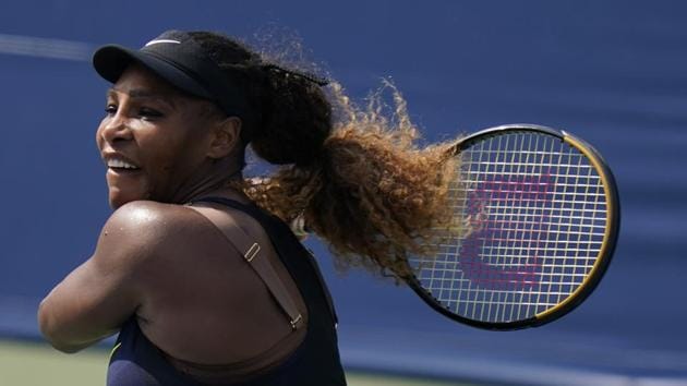 FILE - In this Monday, Aug. 24, 2020, file photo, Serena Williams watches a shot to Arantxa Rus, of the Netherlands, during the second round at the Western & Southern Open tennis tournament in New York. Williams is scheduled to play in the U.S. Open, scheduled for Aug. 31-Sept. 13, 2020. (AP Photo/Frank Franklin II, File)(AP)