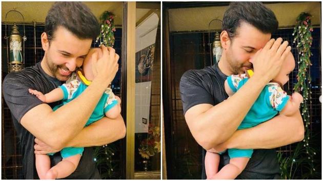 Aamir Ali with his daughter.