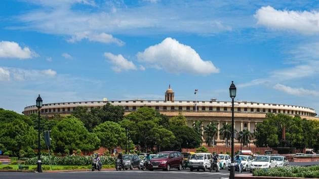 A cloudy afternoon sky over Parliament House, in New Delhi(Amal KS/ Hindustan Times)