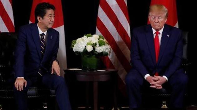 In a late night tweet, Donald Trump said he had just spoken with Abe, who is resigning for health reasons.(REUTERS)