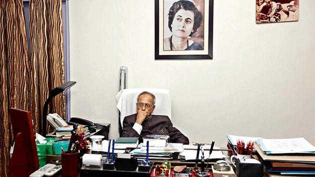 Pranab Mukherjee at his residence in New Delhi in 2012.(Ajay Aggarwal /ht archive)