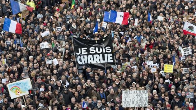 Thousands of people gather at Republique Square in Paris against 2015 attacks against Charlie Hebdo and, two days later, a kosher supermarket,(AP file photo) Thousands of people gather at Republique Square in Paris against 2015 attacks against Charlie Hebdo and, two days later, a kosher supermarket,(AP file photo)