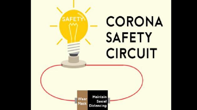 The post shows a picture which depicts a ‘Corona Safety Circuit’.(Twitter/@PuneCityPolice)