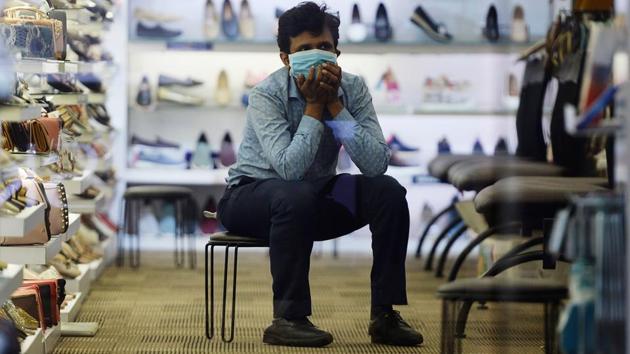 A worker sits as he waits for customers at a shopping mall that reopened in Chennai on September 1. The guiding principle within the Centre-led strategy of ‘test, track and treat’ has been aggressive testing by the states and union territories. Sustained high levels of testing lead to early diagnosis and enhanced recoveries, HT reported citing the health ministry. (Arun Sankar / AFP) A worker sits as he waits for customers at a shopping mall that reopened in Chennai on September 1. The guiding principle within the Centre-led strategy of ‘test, track and treat’ has been aggressive testing by the states and union territories. Sustained high levels of testing lead to early diagnosis and enhanced recoveries, HT reported citing the health ministry. (Arun Sankar / AFP)