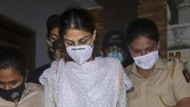 Actor Rhea Chakraborty leaves Enforcement Directorate office after being questioned in connection with the death of Sushant Singh Rajput, in Mumbai.(PTI File Photo)